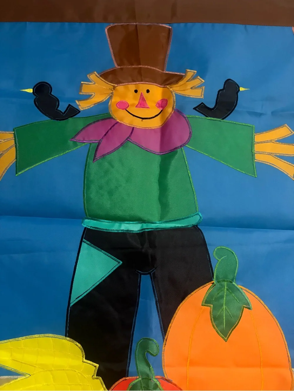 Fall Harvest Scarecrow Door Flag Autumn Thanksgiving Decor 28” x 42” NEW